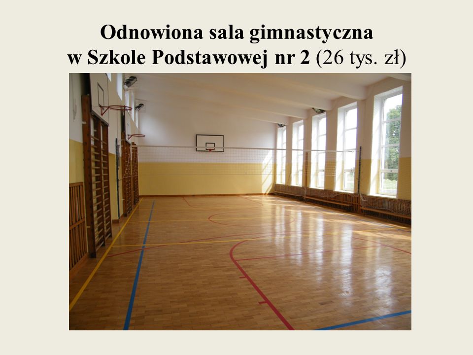 Odnowiona sala gimnastyczna w Szkole Podstawowej nr 2 (26 tys. zł)