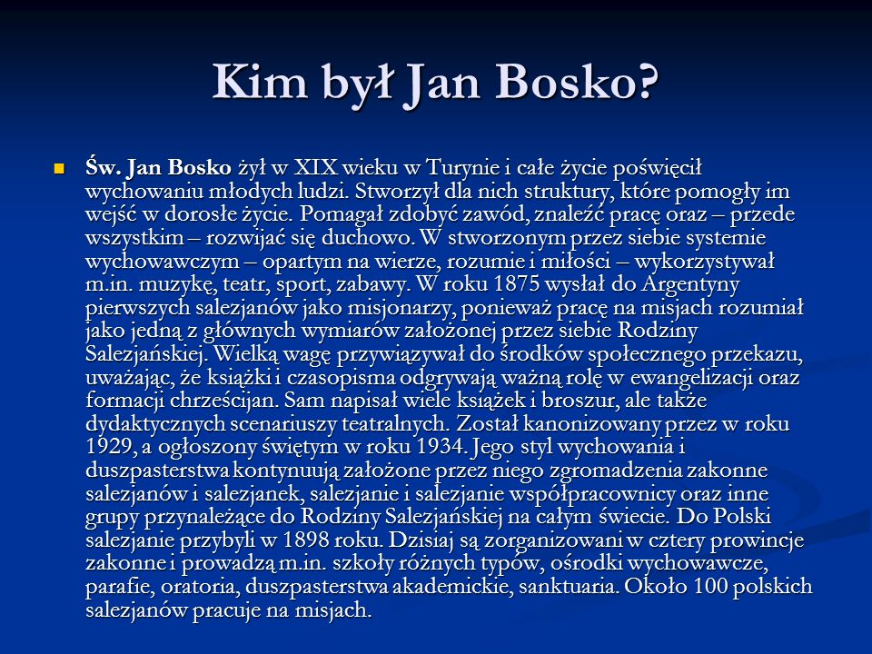 Kim był Jan Bosko