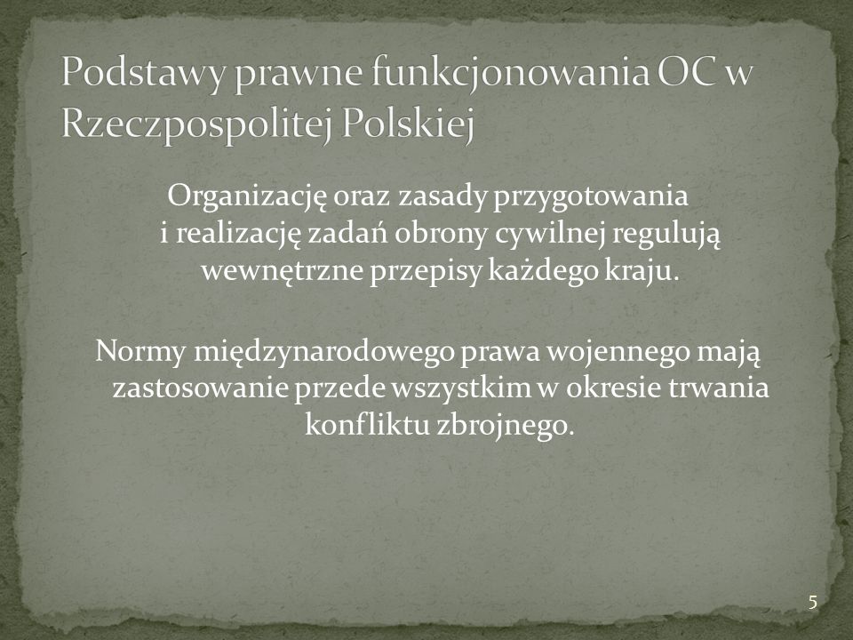 Podstawy prawne funkcjonowania OC w Rzeczpospolitej Polskiej