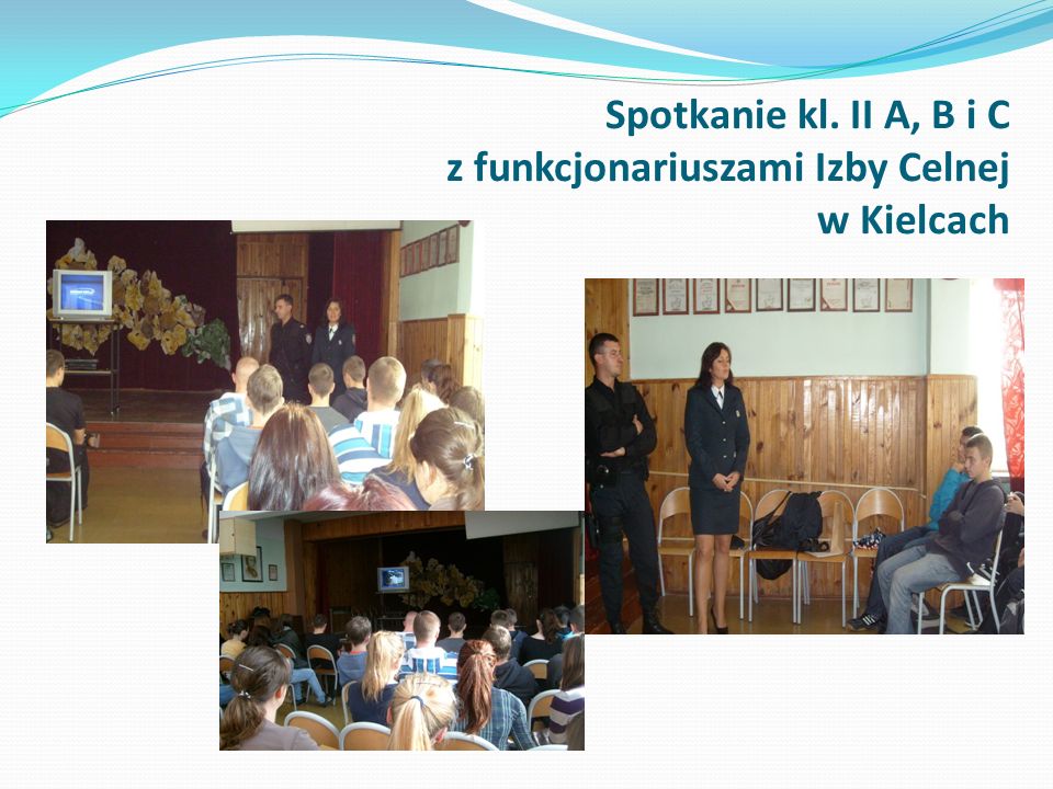 Spotkanie kl. II A, B i C z funkcjonariuszami Izby Celnej w Kielcach
