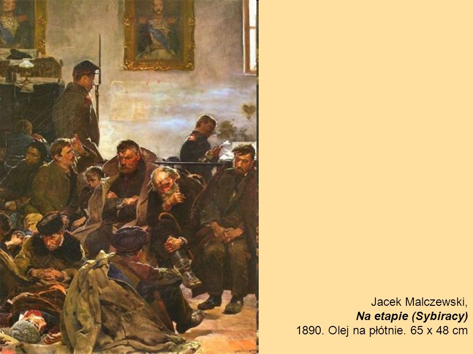 Jacek Malczewski, Na etapie (Sybiracy) Olej na płótnie. 65 x 48 cm