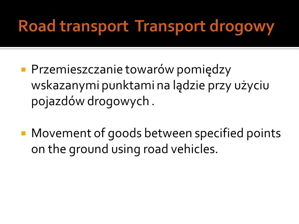 Road transport Transport drogowy