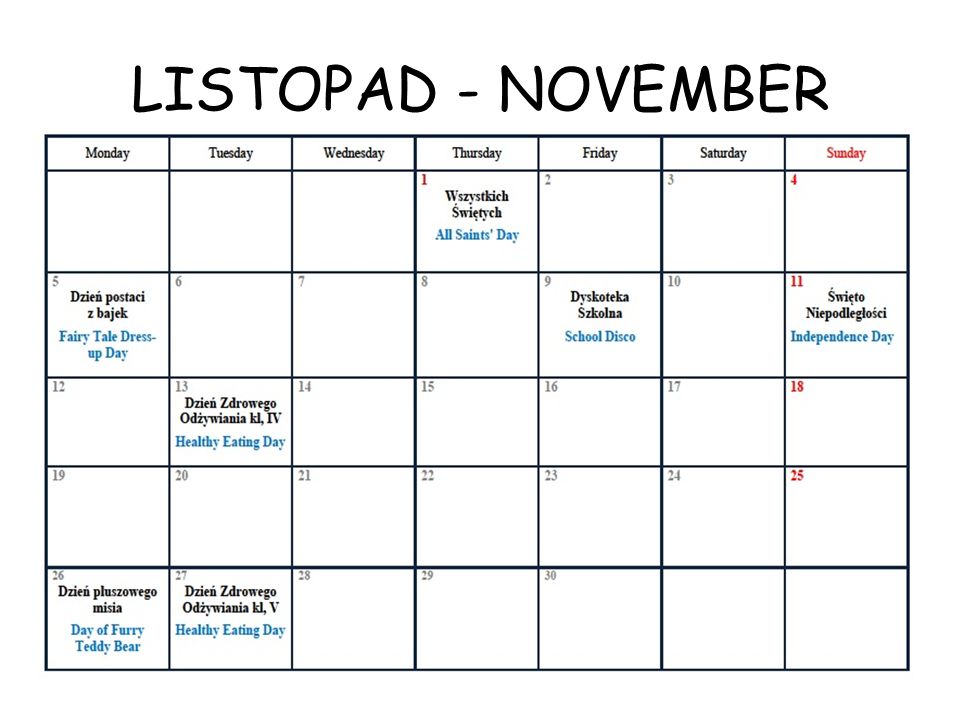 LISTOPAD - NOVEMBER