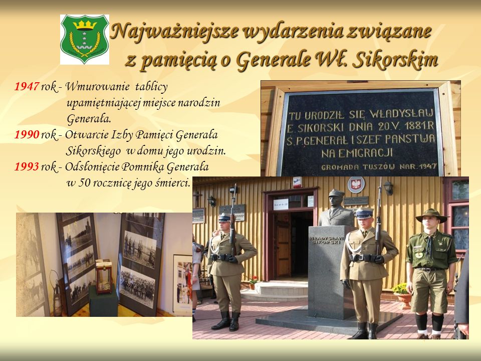 Najważniejsze wydarzenia związane z pamięcią o Generale Wł. Sikorskim