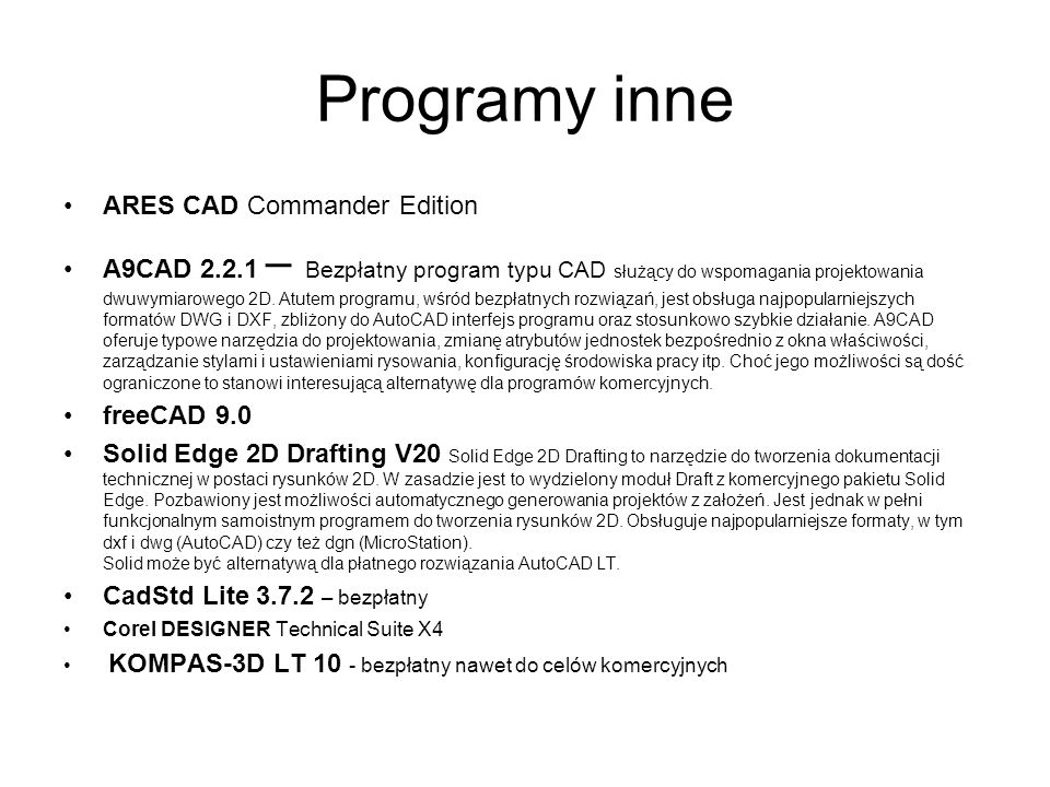 Programy inne ARES CAD Commander Edition