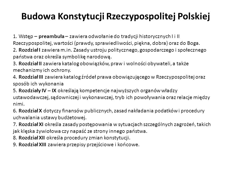 Budowa Konstytucji Rzeczypospolitej Polskiej