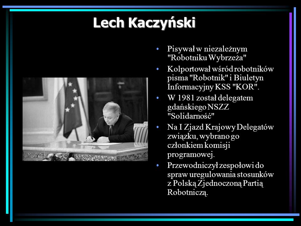 Lech Kaczyński Pisywał w niezależnym Robotniku Wybrzeża