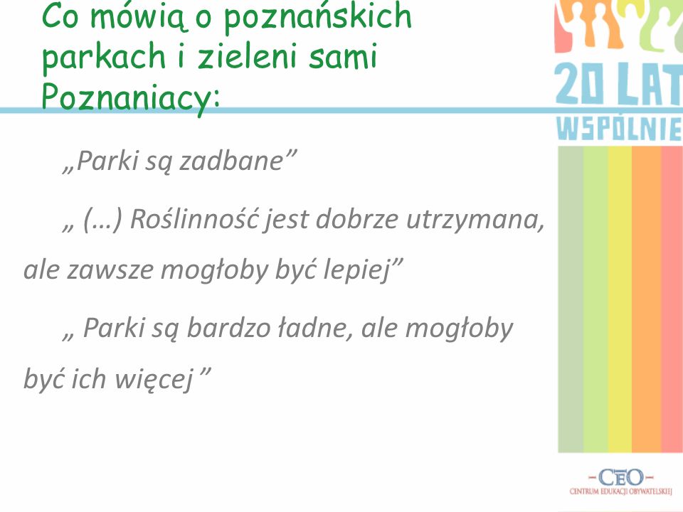 Co mówią o poznańskich parkach i zieleni sami Poznaniacy: