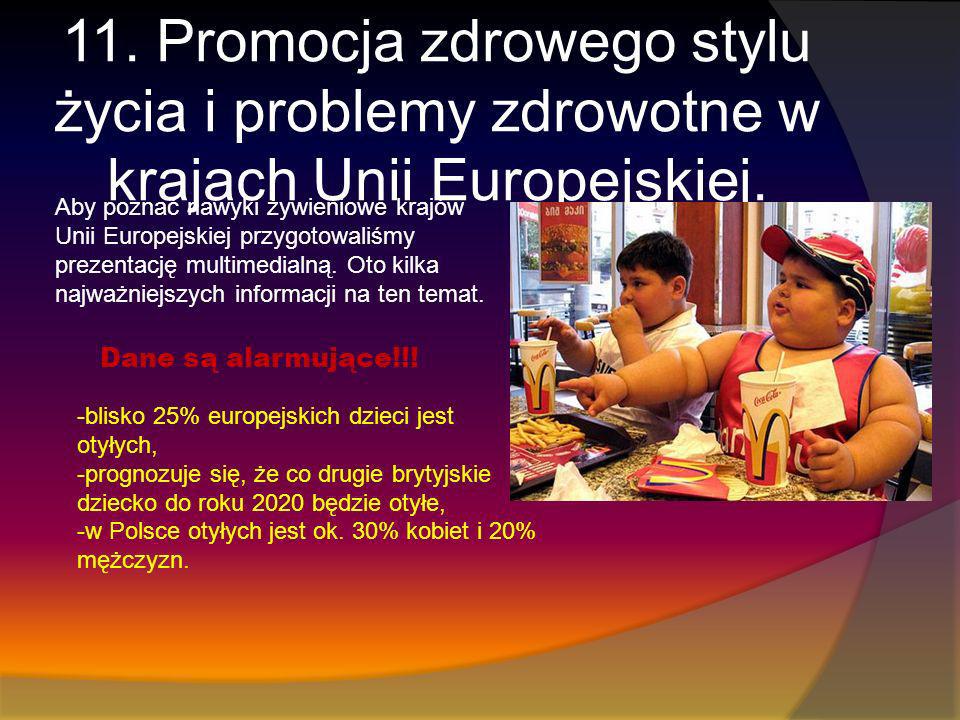 11. Promocja zdrowego stylu życia i problemy zdrowotne w krajach Unii Europejskiej.