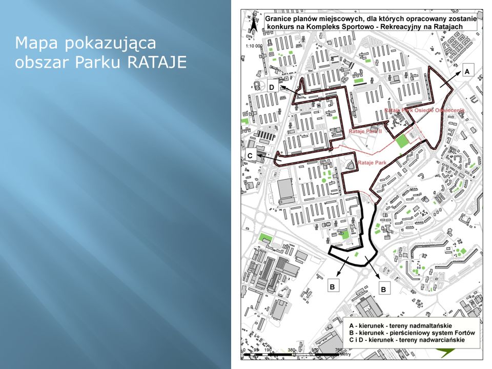 Mapa pokazująca obszar Parku RATAJE