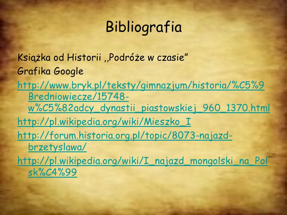Bibliografia Książka od Historii ,,Podróże w czasie Grafika Google