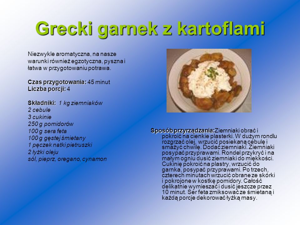 Grecki garnek z kartoflami