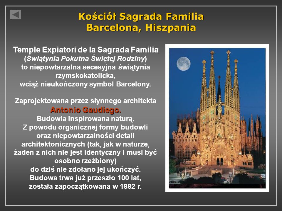 Kościół Sagrada Familia Barcelona, Hiszpania
