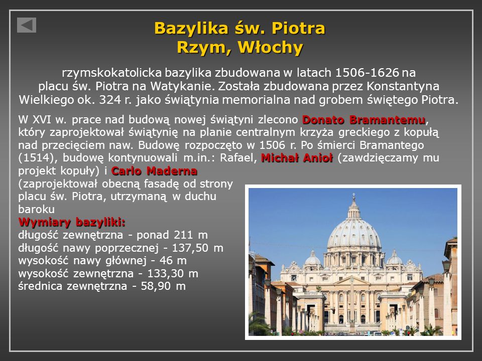 Bazylika św. Piotra Rzym, Włochy