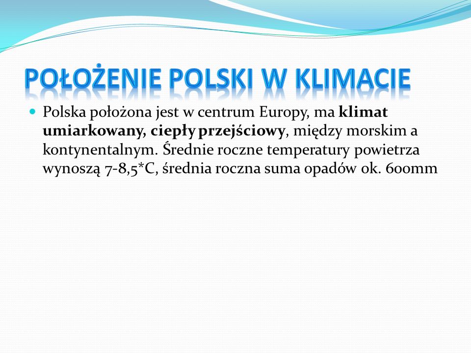 Położenie Polski w klimacie
