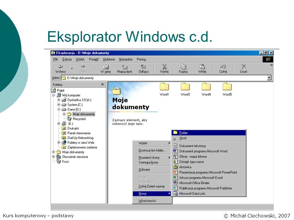 Eksplorator Windows c.d.