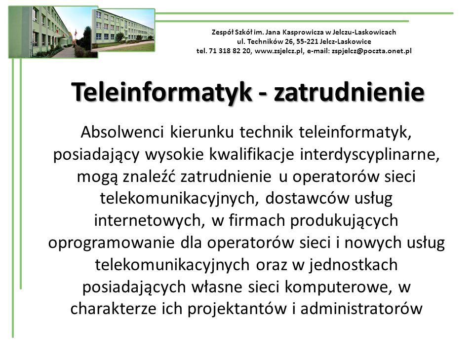 Teleinformatyk - zatrudnienie