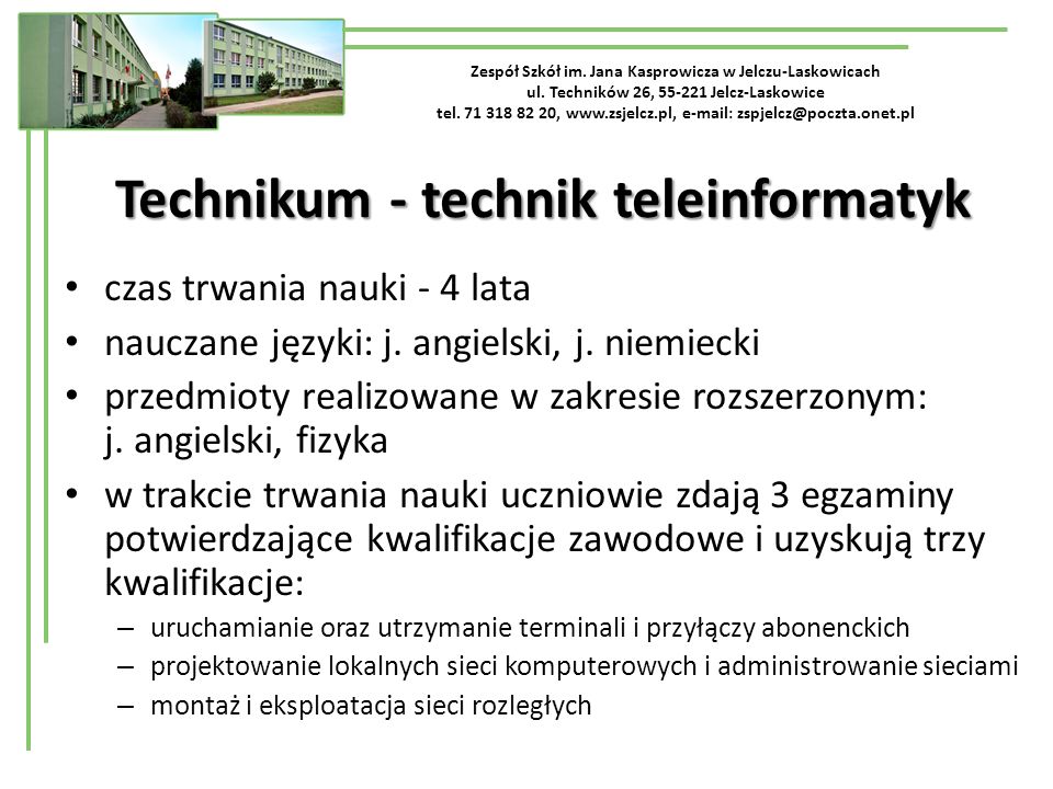 Technikum - technik teleinformatyk