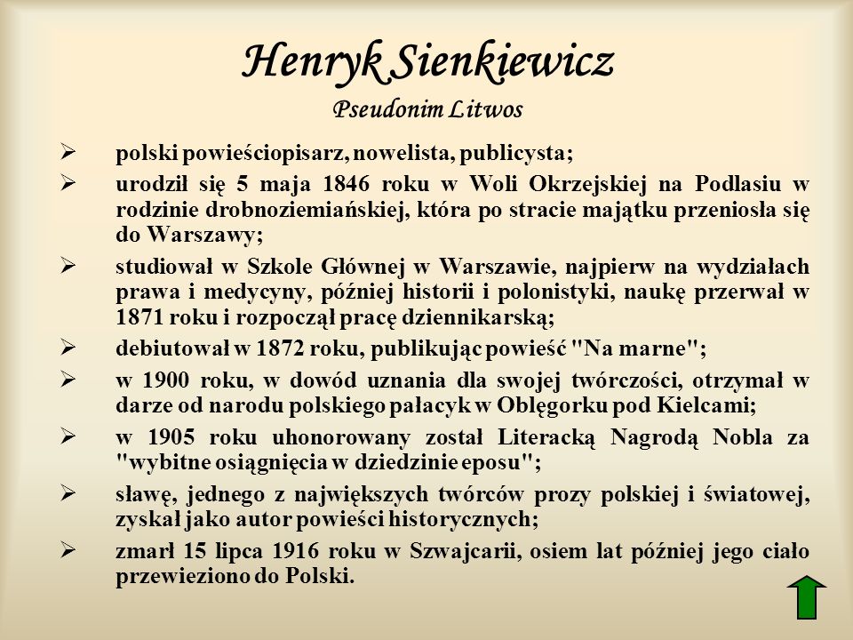 Henryk Sienkiewicz Pseudonim Litwos