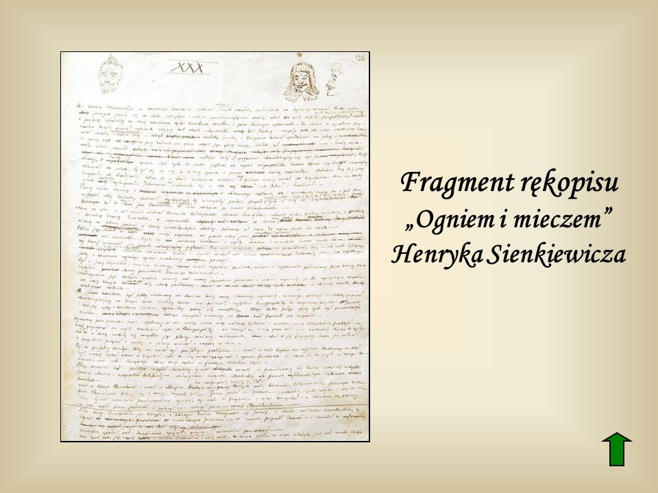 Fragment rękopisu „Ogniem i mieczem Henryka Sienkiewicza