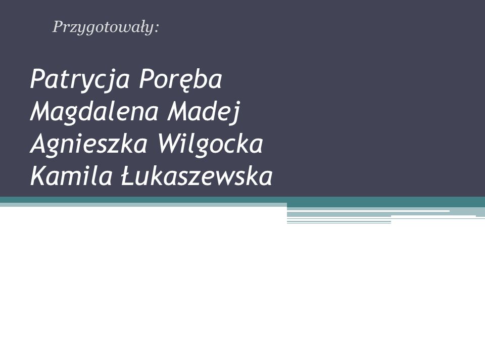 Patrycja Poręba Magdalena Madej Agnieszka Wilgocka Kamila Łukaszewska