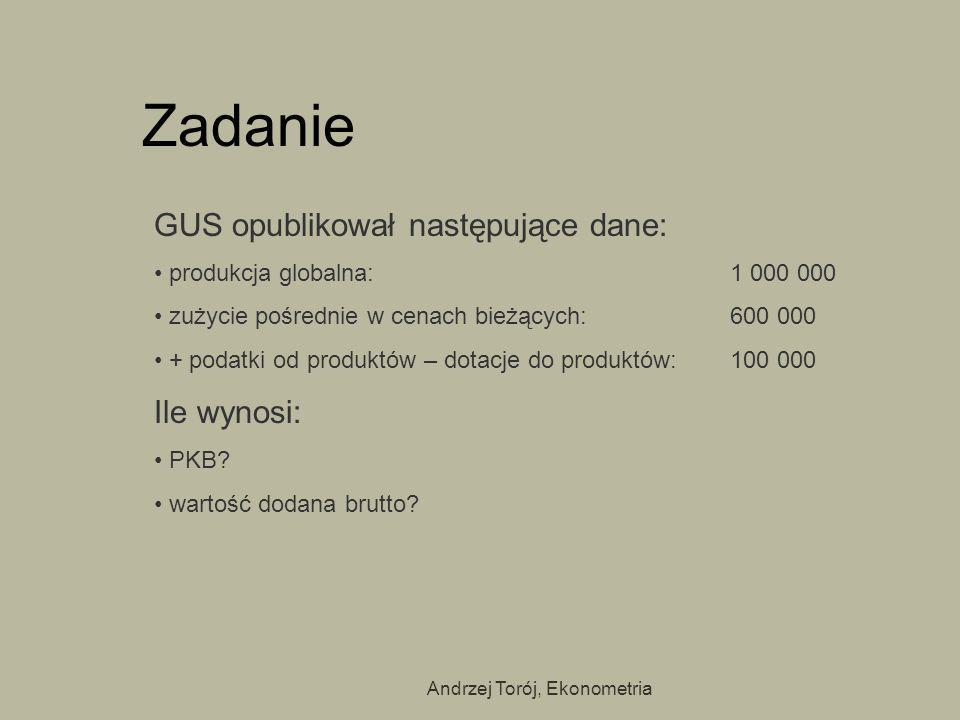 Andrzej Torój, Ekonometria