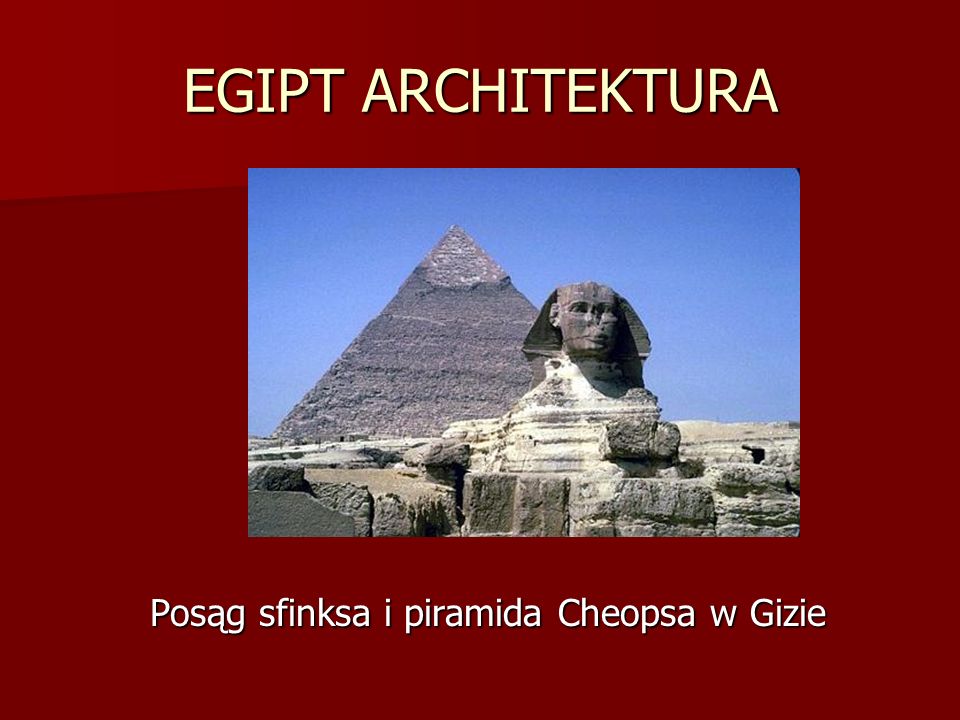 Posąg sfinksa i piramida Cheopsa w Gizie