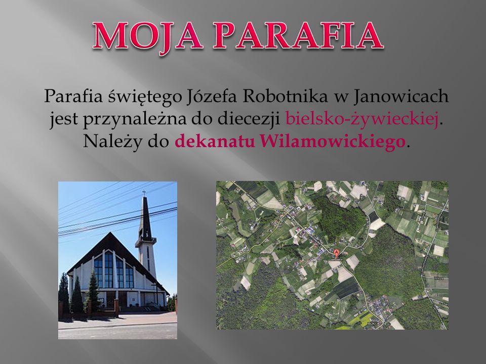 MOJA PARAFIA Parafia świętego Józefa Robotnika w Janowicach jest przynależna do diecezji bielsko-żywieckiej.
