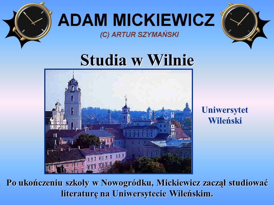 Studia w Wilnie Uniwersytet Wileński