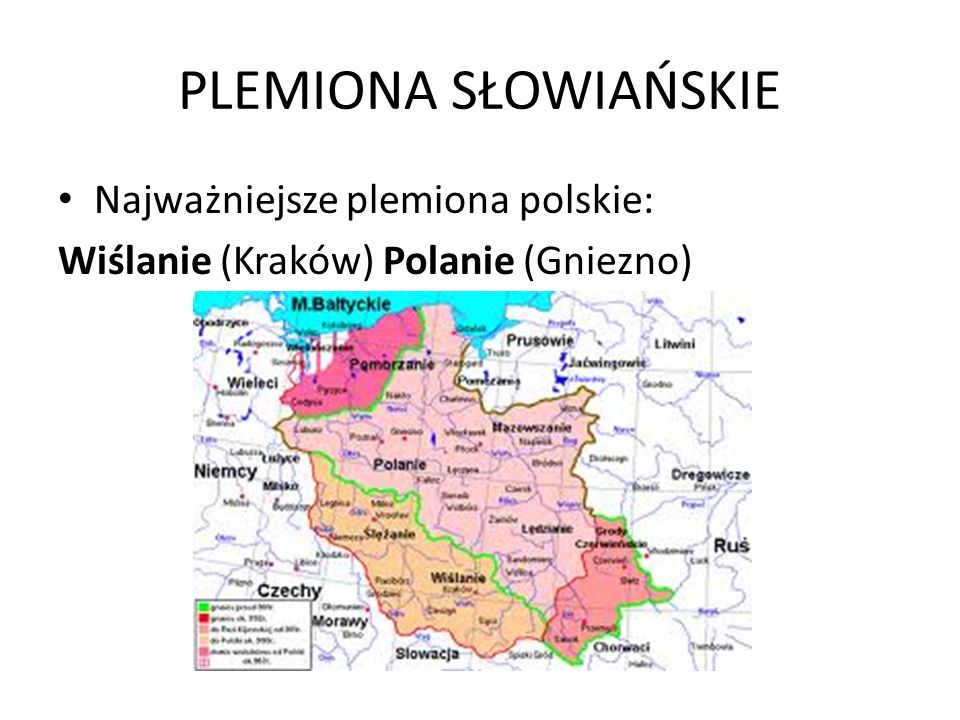 PLEMIONA SŁOWIAŃSKIE Najważniejsze plemiona polskie: