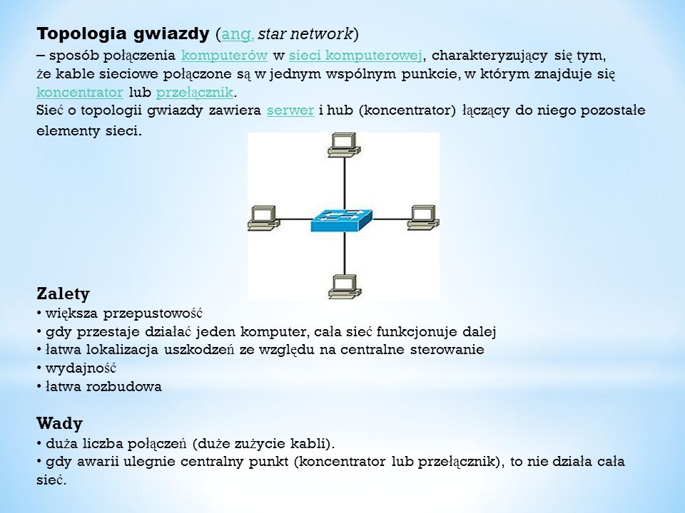 Topologia gwiazdy (ang. star network)