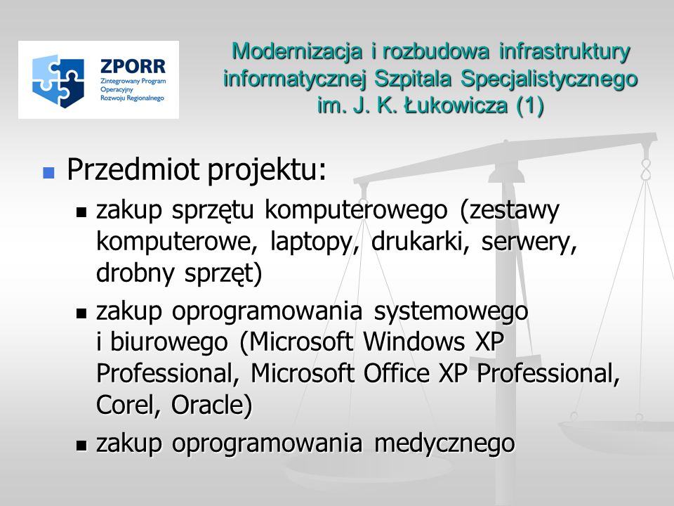 Modernizacja i rozbudowa infrastruktury informatycznej Szpitala Specjalistycznego im. J. K. Łukowicza (1)