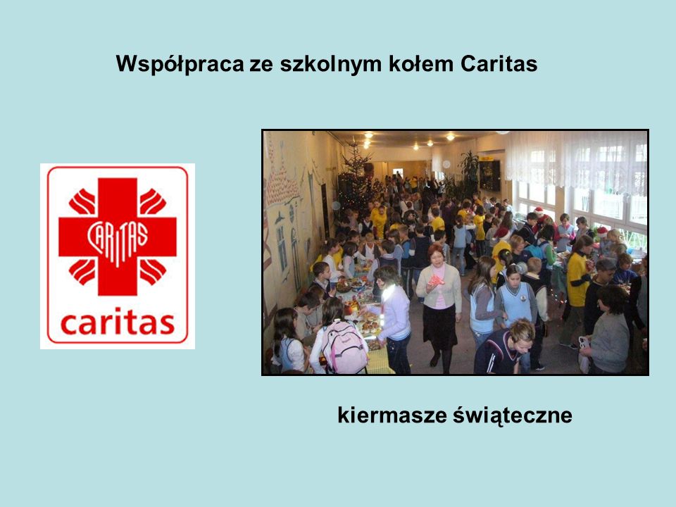 Współpraca ze szkolnym kołem Caritas
