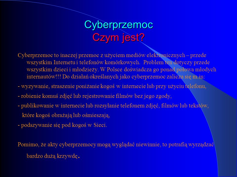 Cyberprzemoc Czym jest