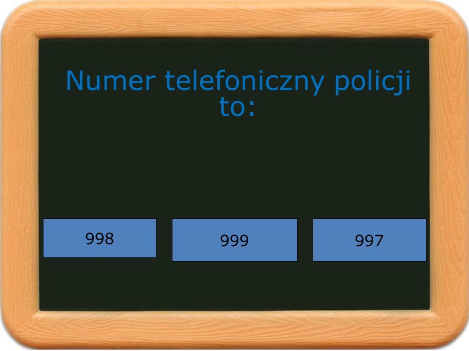 Numer telefoniczny policji to: