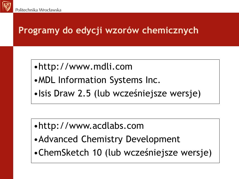 Programy do edycji wzorów chemicznych