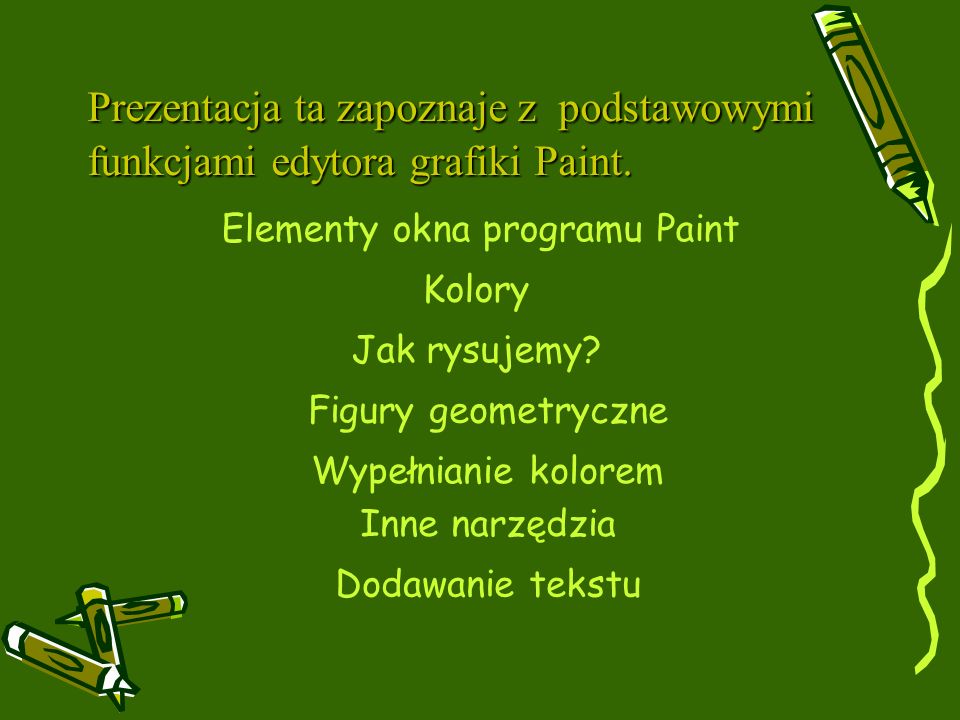 Elementy okna programu Paint