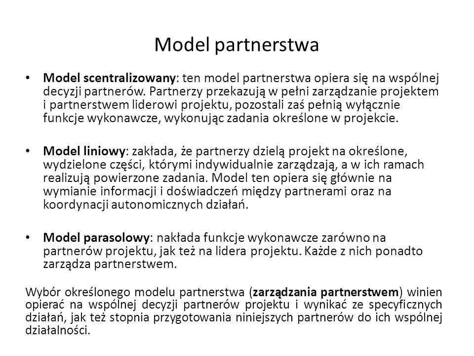 Model partnerstwa
