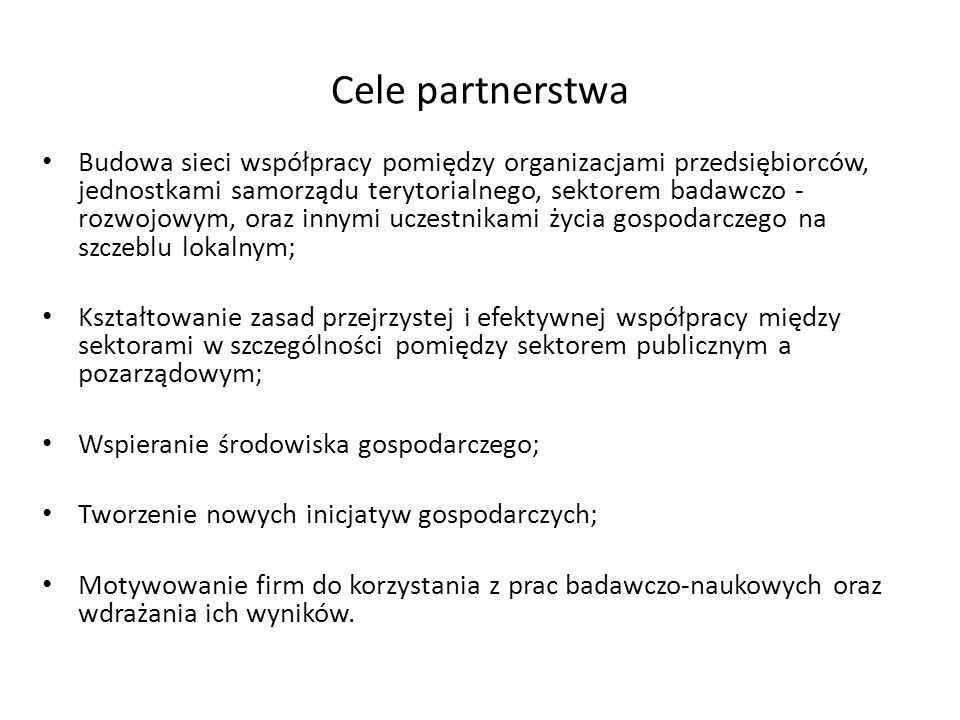Cele partnerstwa