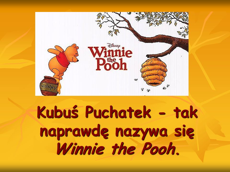 Kubuś Puchatek - tak naprawdę nazywa się Winnie the Pooh.