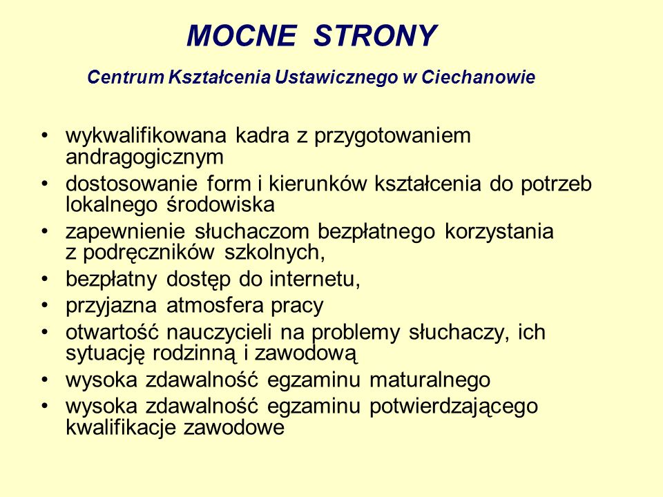 MOCNE STRONY Centrum Kształcenia Ustawicznego w Ciechanowie