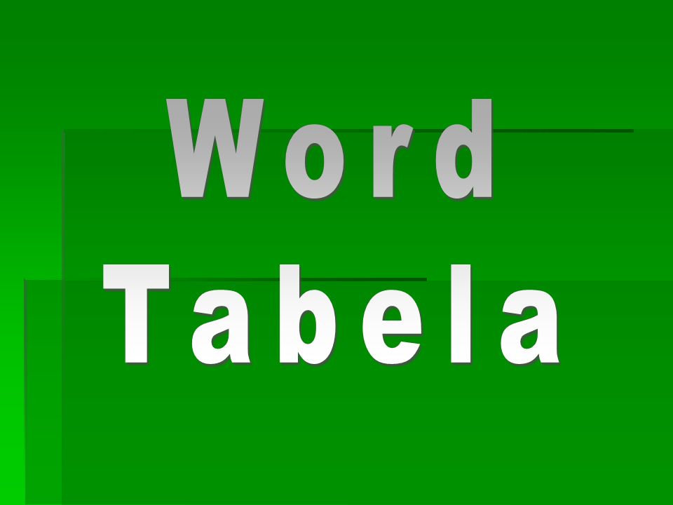 Word Tabela