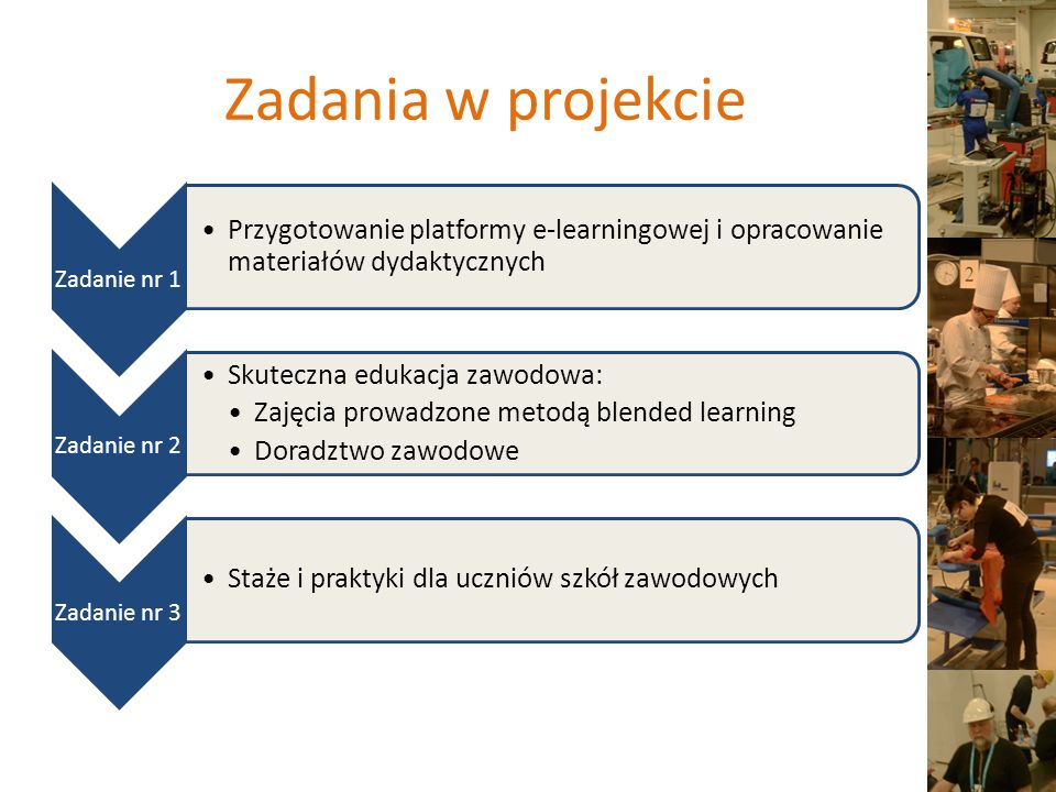 Zadania w projekcie Zadanie nr 1. Przygotowanie platformy e-learningowej i opracowanie materiałów dydaktycznych.