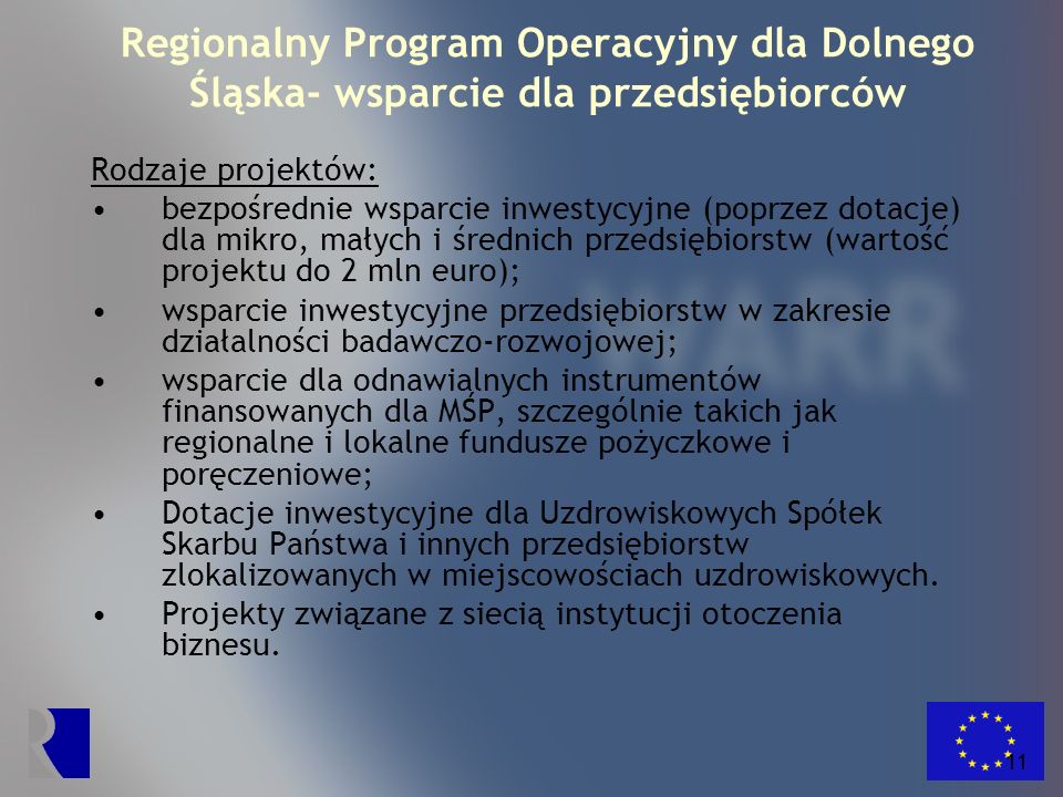 Regionalny Program Operacyjny dla Dolnego Śląska- wsparcie dla przedsiębiorców