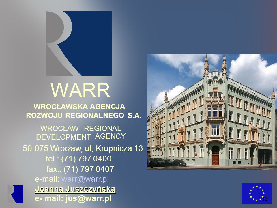 WARR Wrocław, ul, Krupnicza 13 tel.: (71)
