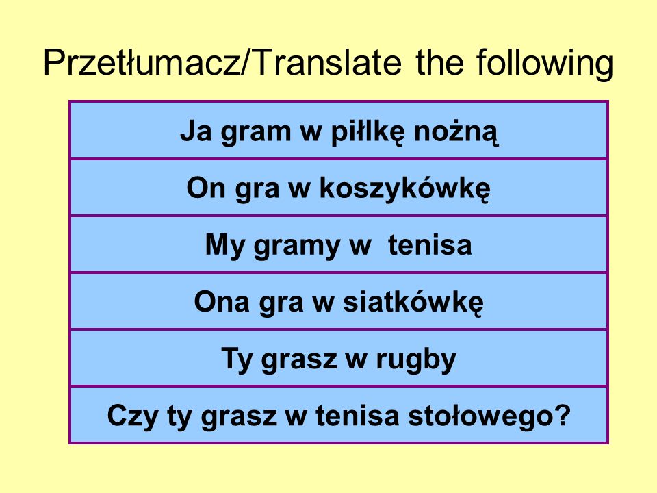 Przetłumacz/Translate the following