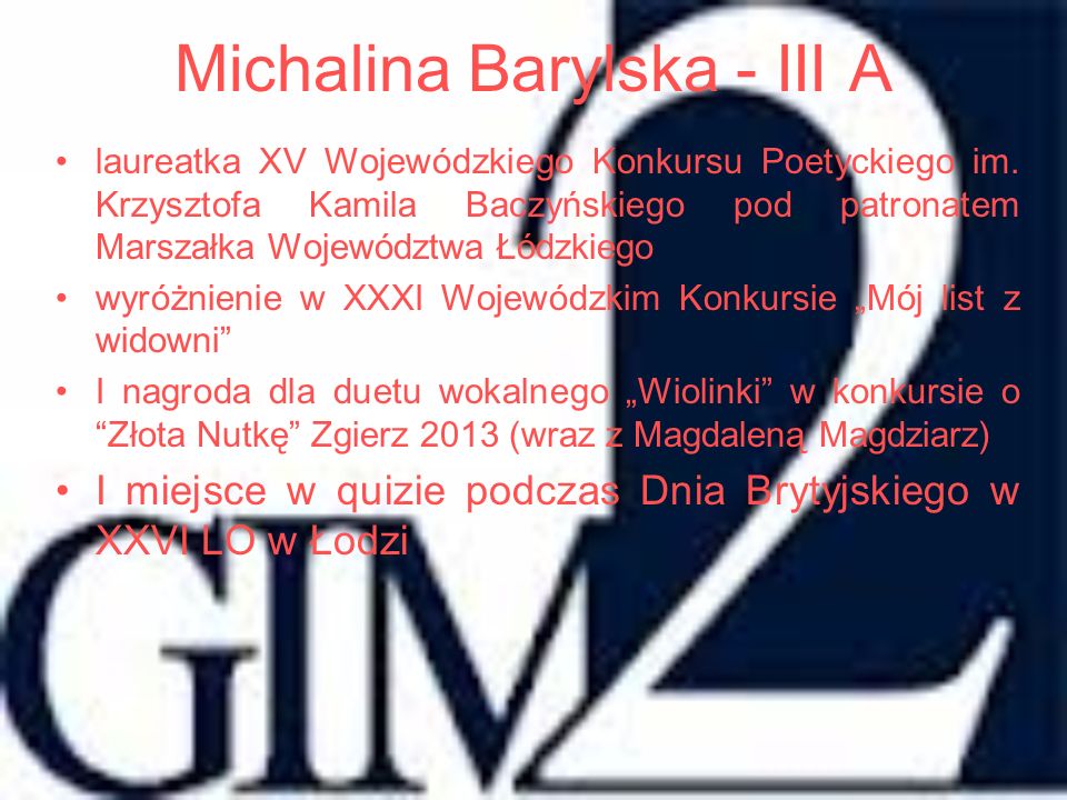 Michalina Barylska - III A