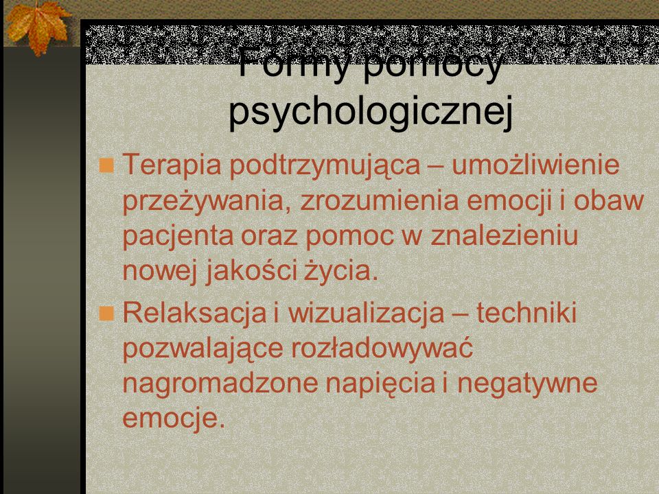 Formy pomocy psychologicznej