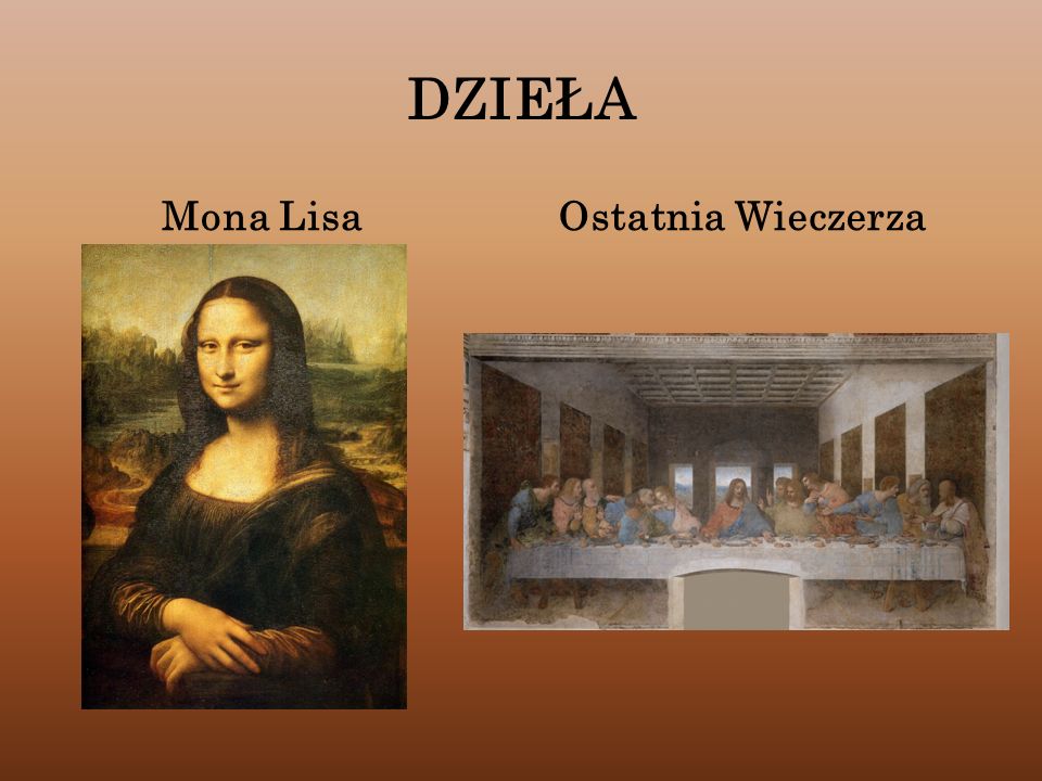 DZIEŁA Mona Lisa Ostatnia Wieczerza