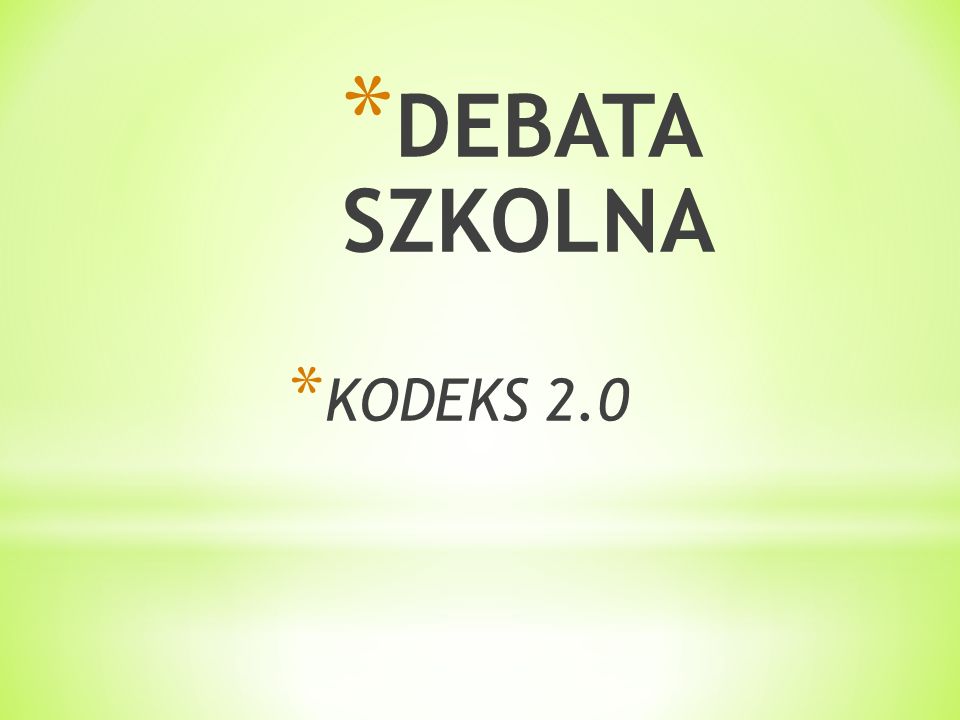 DEBATA SZKOLNA KODEKS 2.0
